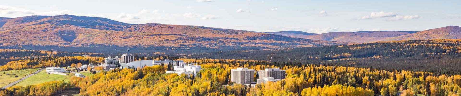 Aerial view of the east side of the Fairbanks Campus